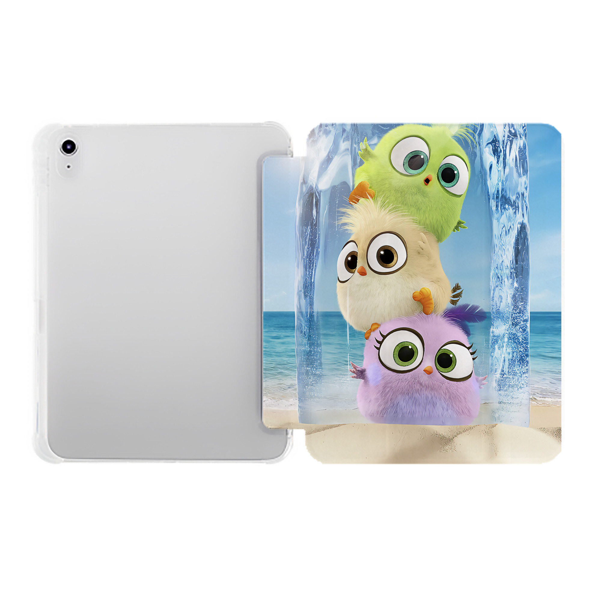 （画像用） Angry Birds アングリーバード IPad ケース ペン収納付き 三つ折りスタンド PUレザー×シリコン 対応機種9.5/10.5/10.9インチ
